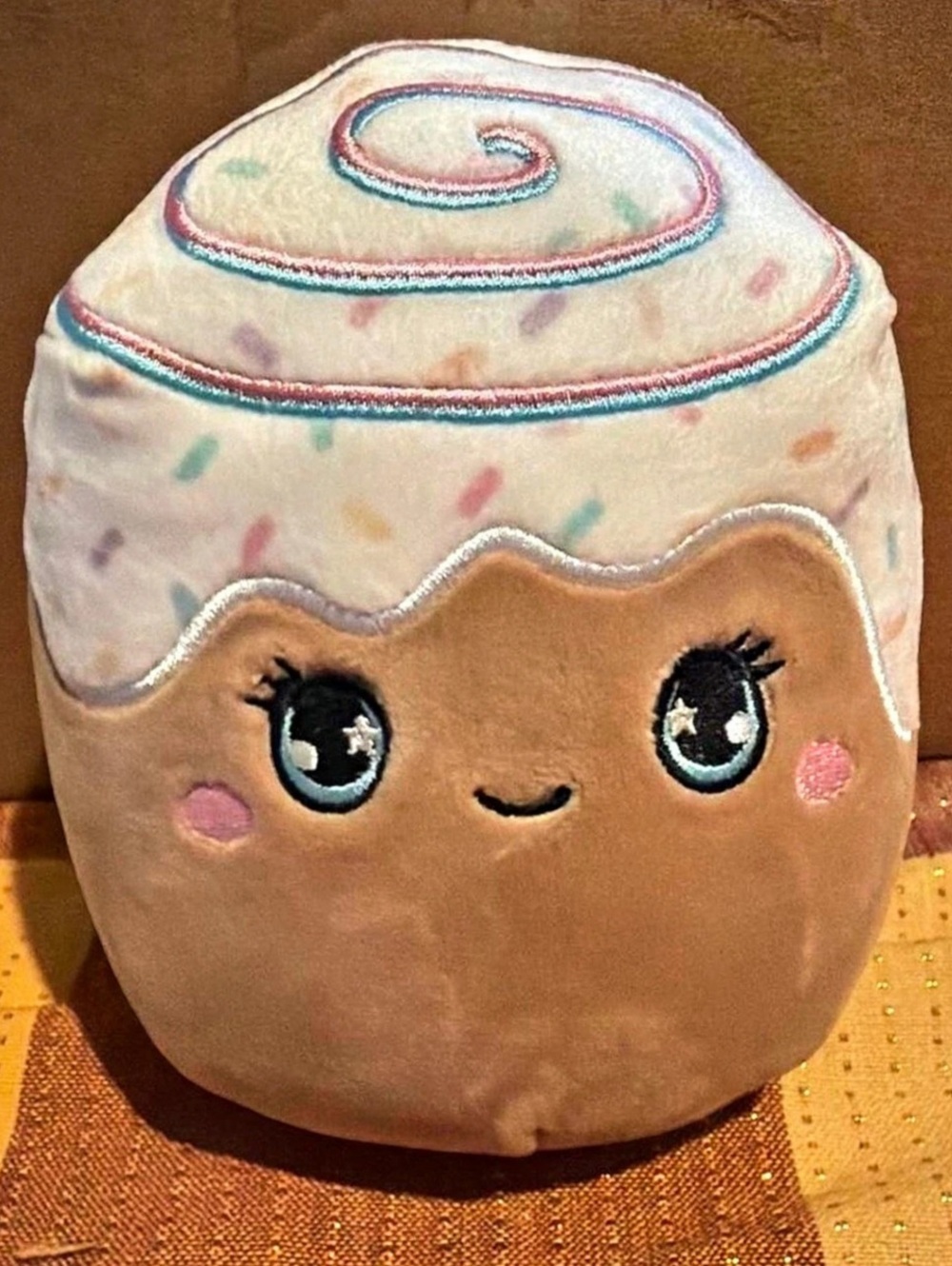 Squishmallows Rease the Cinnamon Roll Cupcake Plush Brown & White